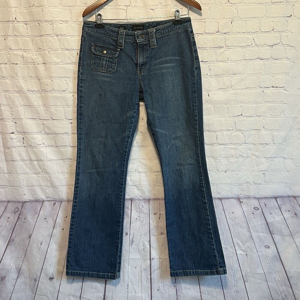 THE LIMITED Mid-Rise Jeans Shaping Stretch Denim Trouser Womens Sz 6 Flap Pocket